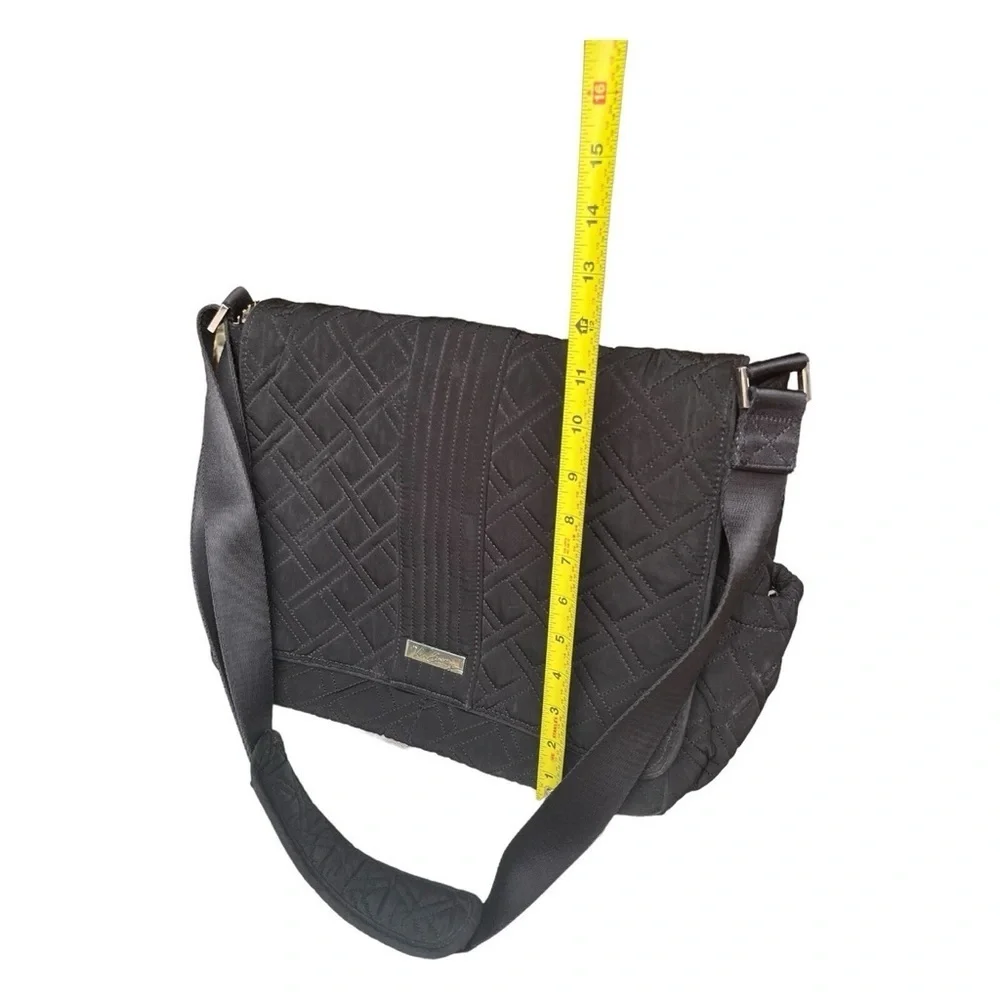 VERA BRADLEY MESSENGER BABY BAG IN QUILTED CLASSIC BLACK G5